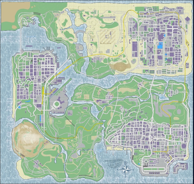 San Andreas: карта штата